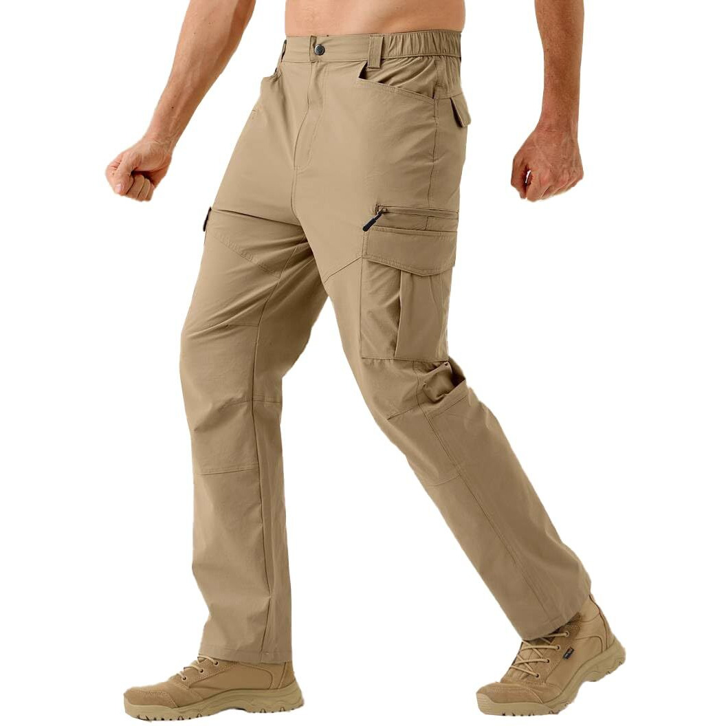 Toplot Men's Functional Straight-Fit Cargo Pants (Men-Zip-Cargo-5216-Gold-30)