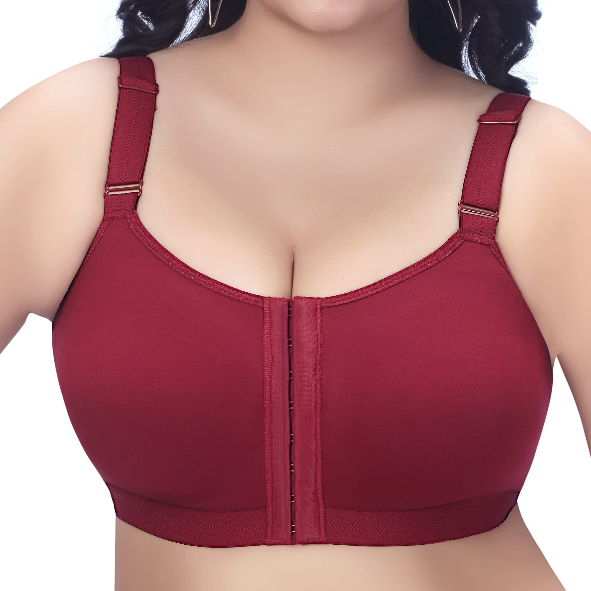 Trylo Front Open-Burgandy-36-E-Cup