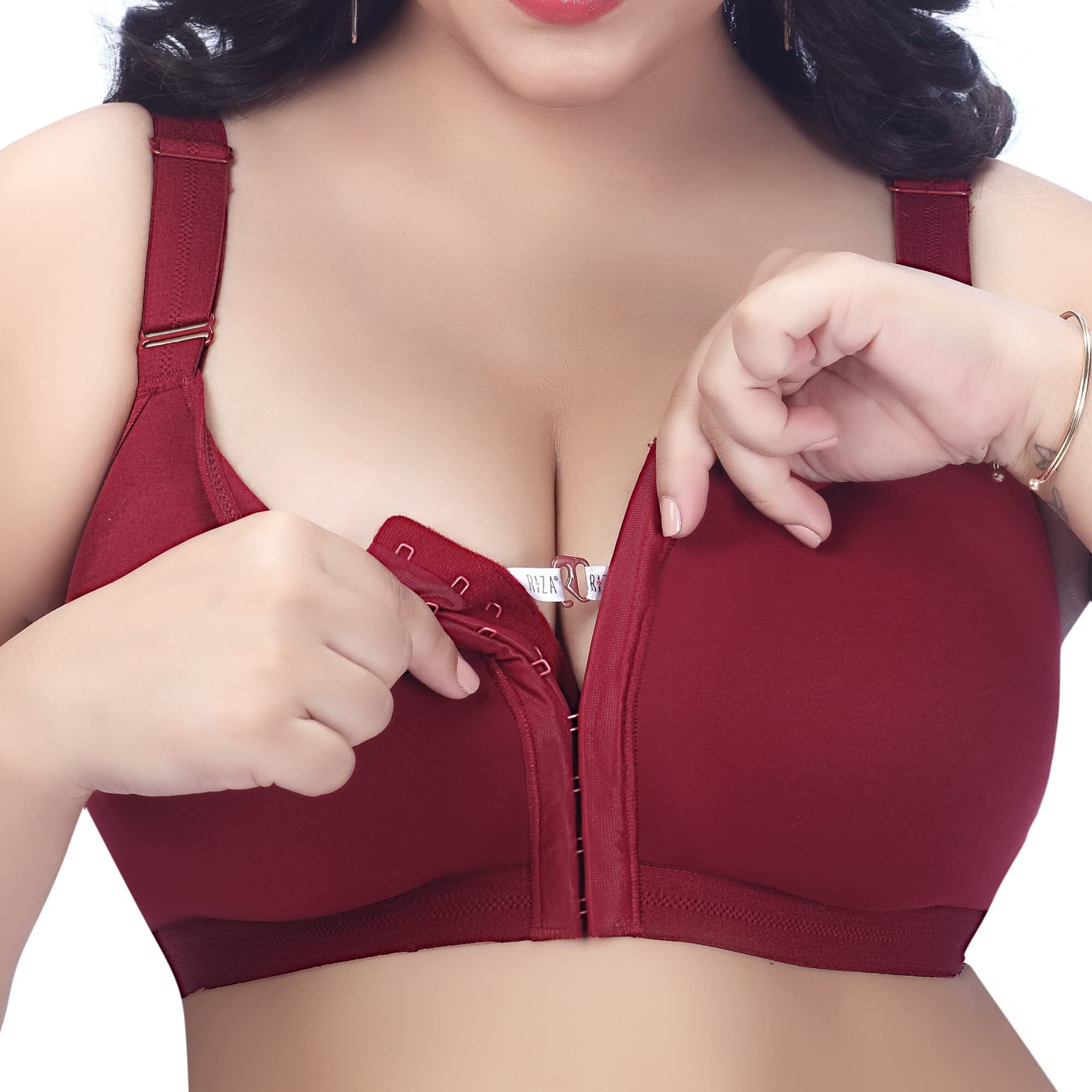 Trylo Front Open-Burgandy-36-E-Cup