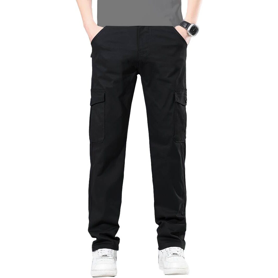 Toplot Men's Cotton Cargo Pants || Cargo For Men || Straight-Leg Cargo For Men || Men Cargo Pant (Men-Cargo-5212-Black-38)
