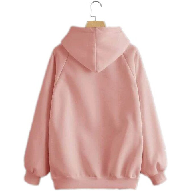 Toplot Women's Wool Blend Solid Hoodie With Hooded Neck & Full Sleeve (Hoodie-5047-Peach-M)