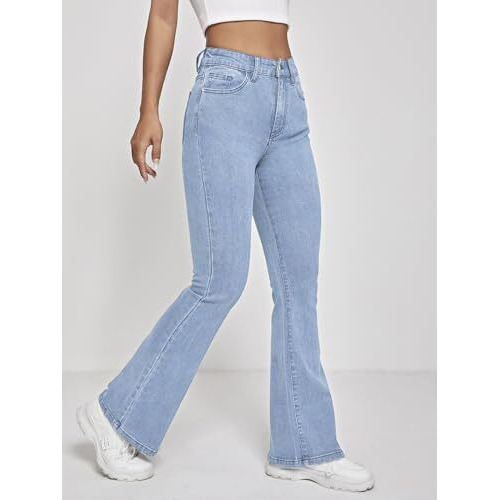 Toplot High Waist Flare Leg Jeans (Jeans-5155-Sky-30)