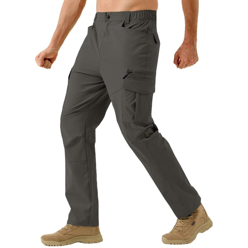 Toplot Men's Functional Straight-Fit Cargo Pants (Men-Zip-Cargo-5216-Dark Grey-36)