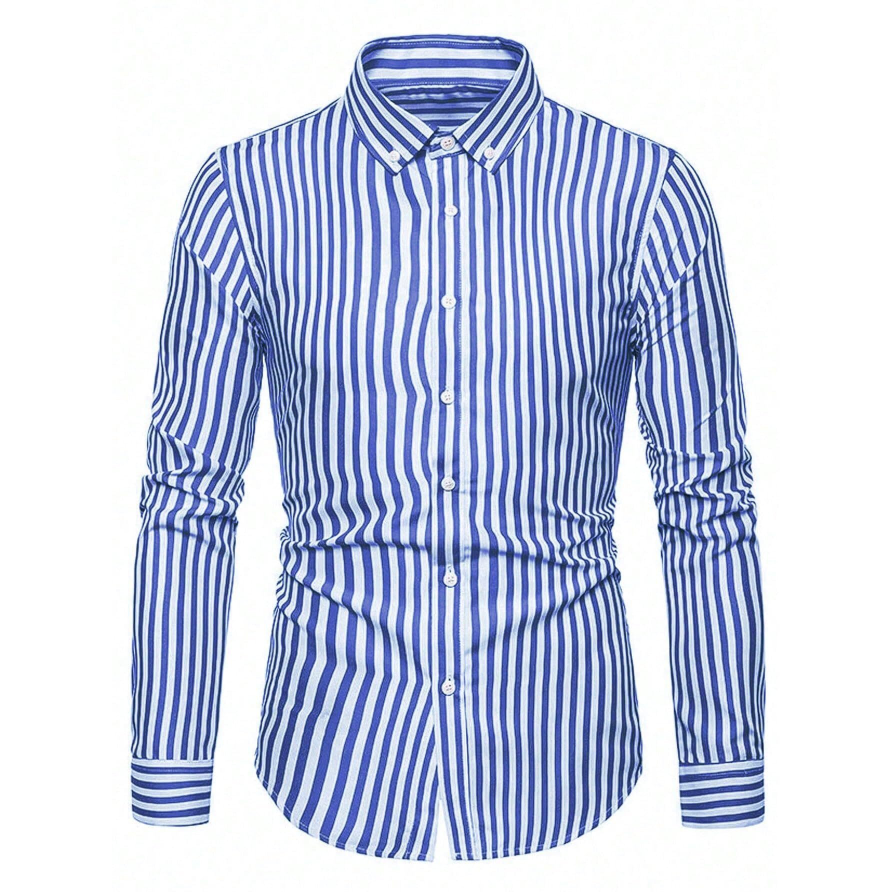 Toplot Shirt For Men || Mens Casual Shirts || Full Sleeve || Regular Fit || Striped (Strip-Shirt-5219-Sky Blue-Xxl)