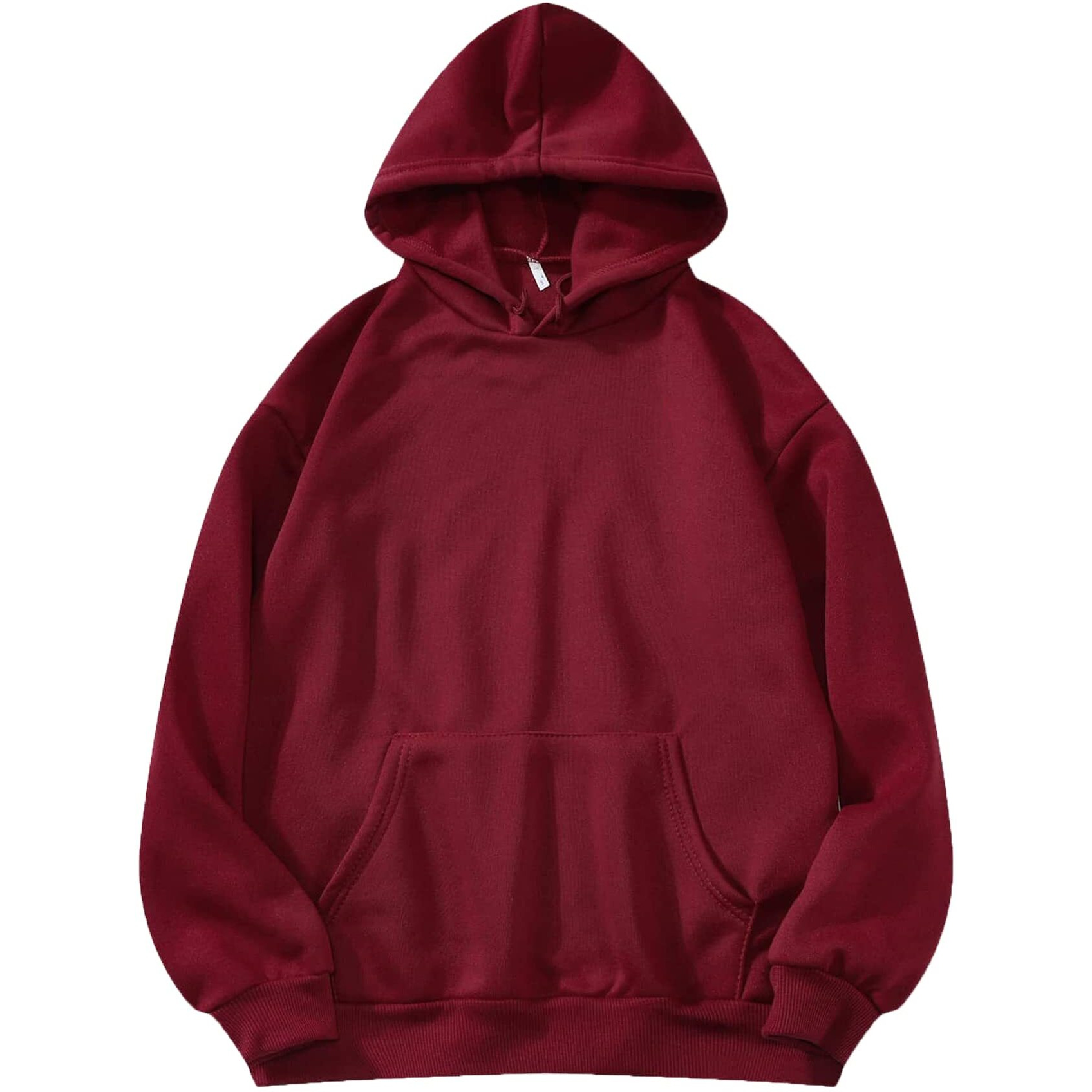 Toplot Men's Causal Solid Woolen Blend Hoodie With Hooded Neck (Mens-Hoodie-5047-Maroon-M)