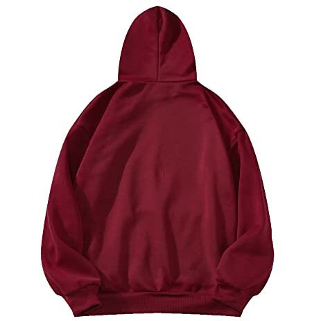 Toplot Men's Causal Solid Woolen Blend Hoodie With Hooded Neck (Mens-Hoodie-5047-Maroon-M)