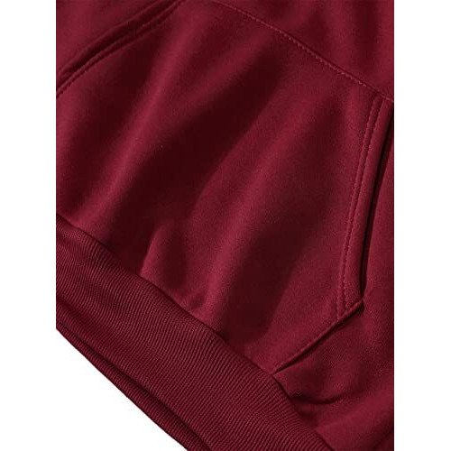 Toplot Men's Causal Solid Woolen Blend Hoodie With Hooded Neck (Mens-Hoodie-5047-Maroon-M)