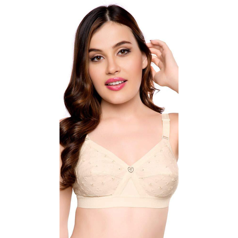 Trylo Women's Non-Wired Bra (Krutika Chiken_Skin_44E)