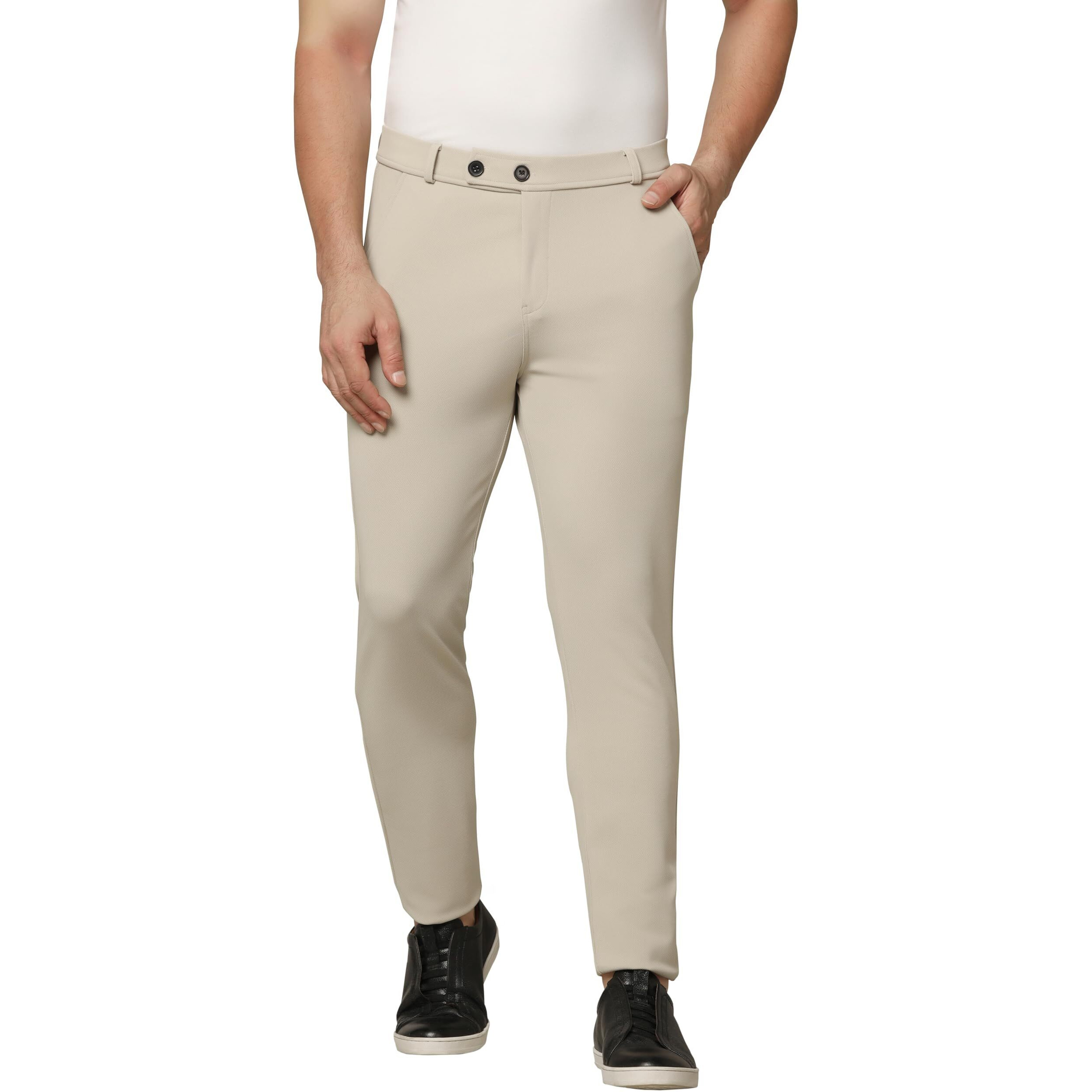 Toplot Men's Formal Trousers || Slim Fit Men's Wear Trousers || Stretchable Formal Pant Trousers || Trouser For Men (Formal-5068-Beige-38)