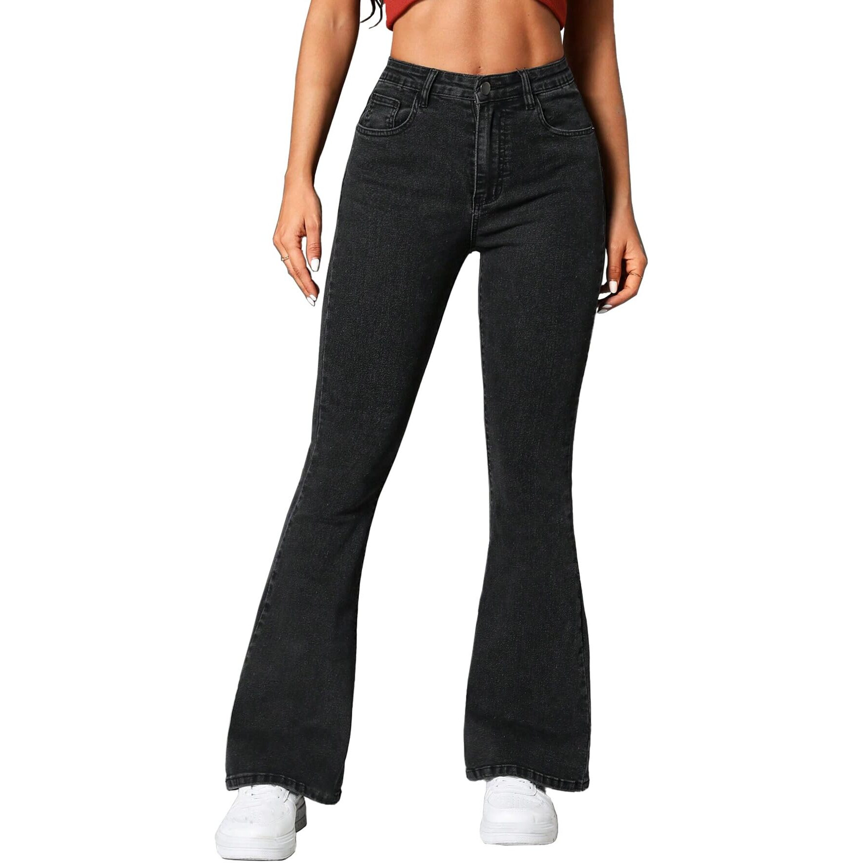 Toplot Jeans For Women || Bootcut Jeans || Regular Pant Baggy High Waist (Jeans-5155-Grey-28)