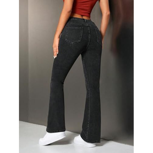 Toplot Jeans For Women || Bootcut Jeans || Regular Pant Baggy High Waist (Jeans-5155-Grey-28)