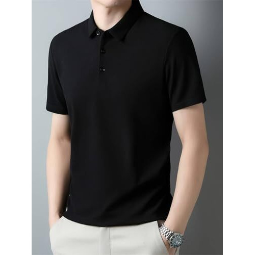 Toplot Men's Regular Fit Polo T-Shirt (Kia-Polo-5220-Black-L)