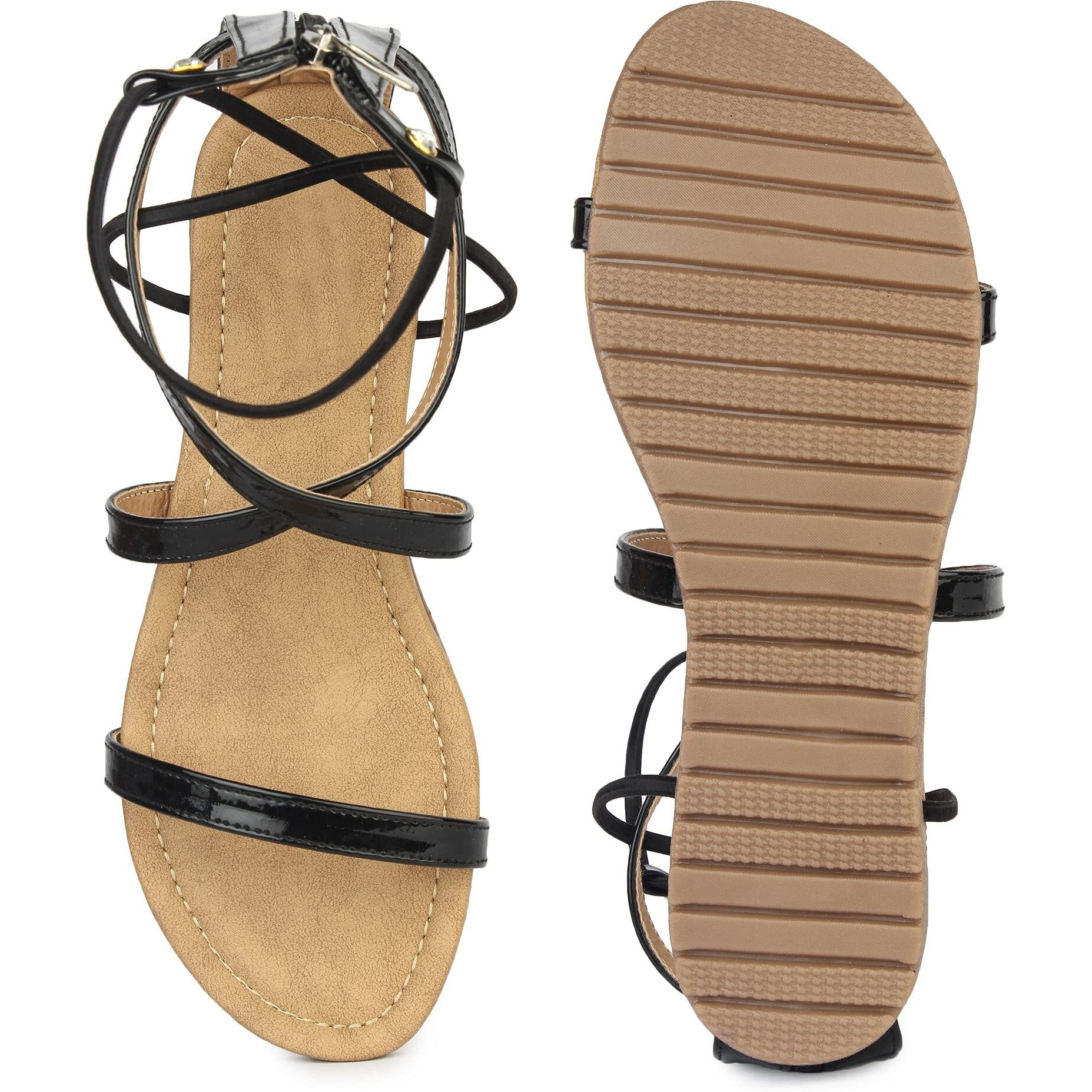 Shoetopia Girls Black Stylish Trending Flats-Eu39