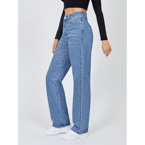 Toplot Straight Leg Jeans For Women (Jeans-Denim-5156-Light Wash-34)