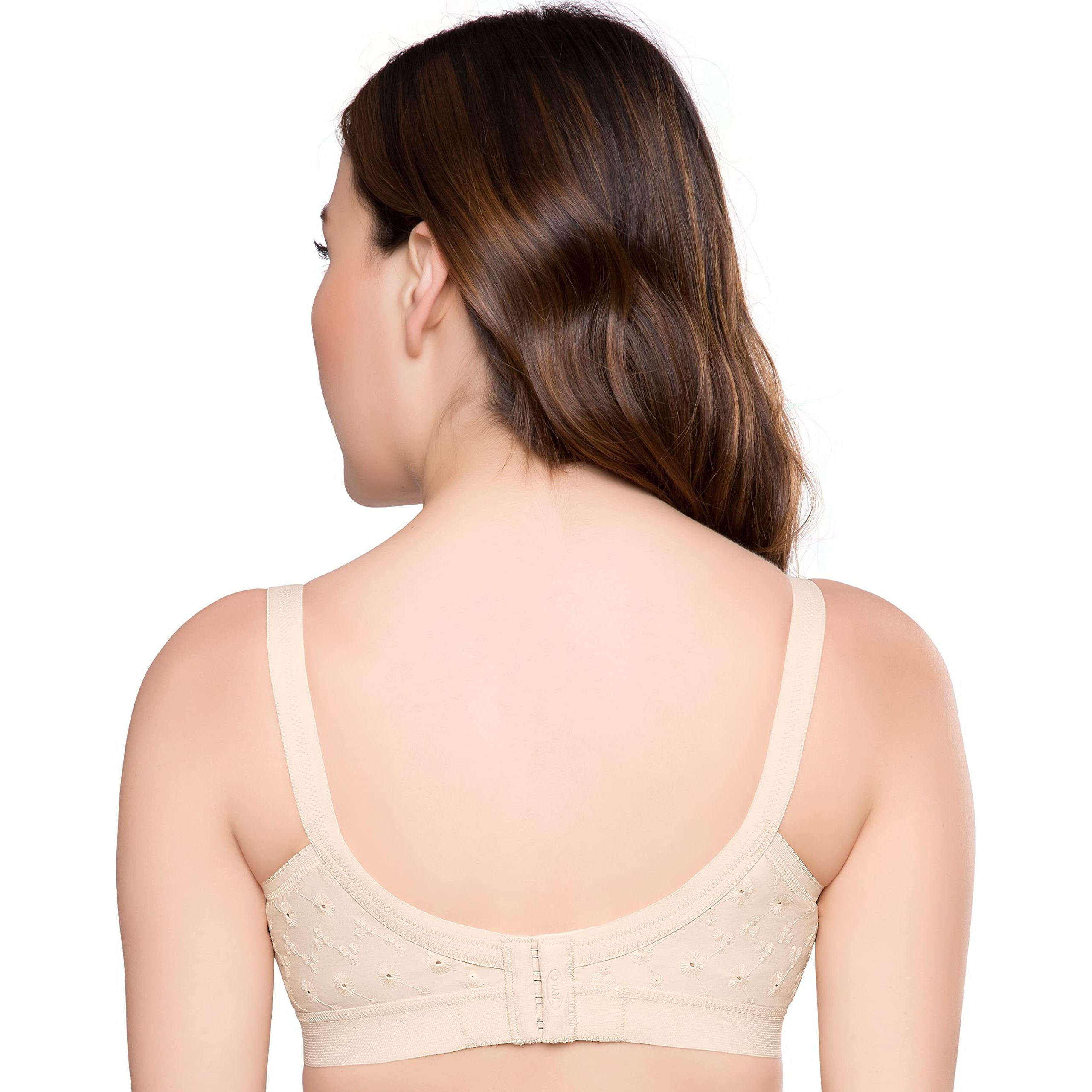 Trylo Women's Cotton T-Shirt Bra Women's Non-Wired Bra (Krutika Chiken_Skin_34G)
