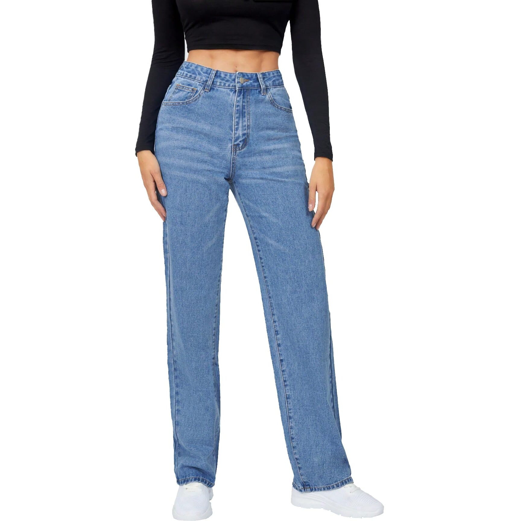 Toplot Straight Leg Jeans For Women (Jeans-Denim-5156-Light Wash-32)