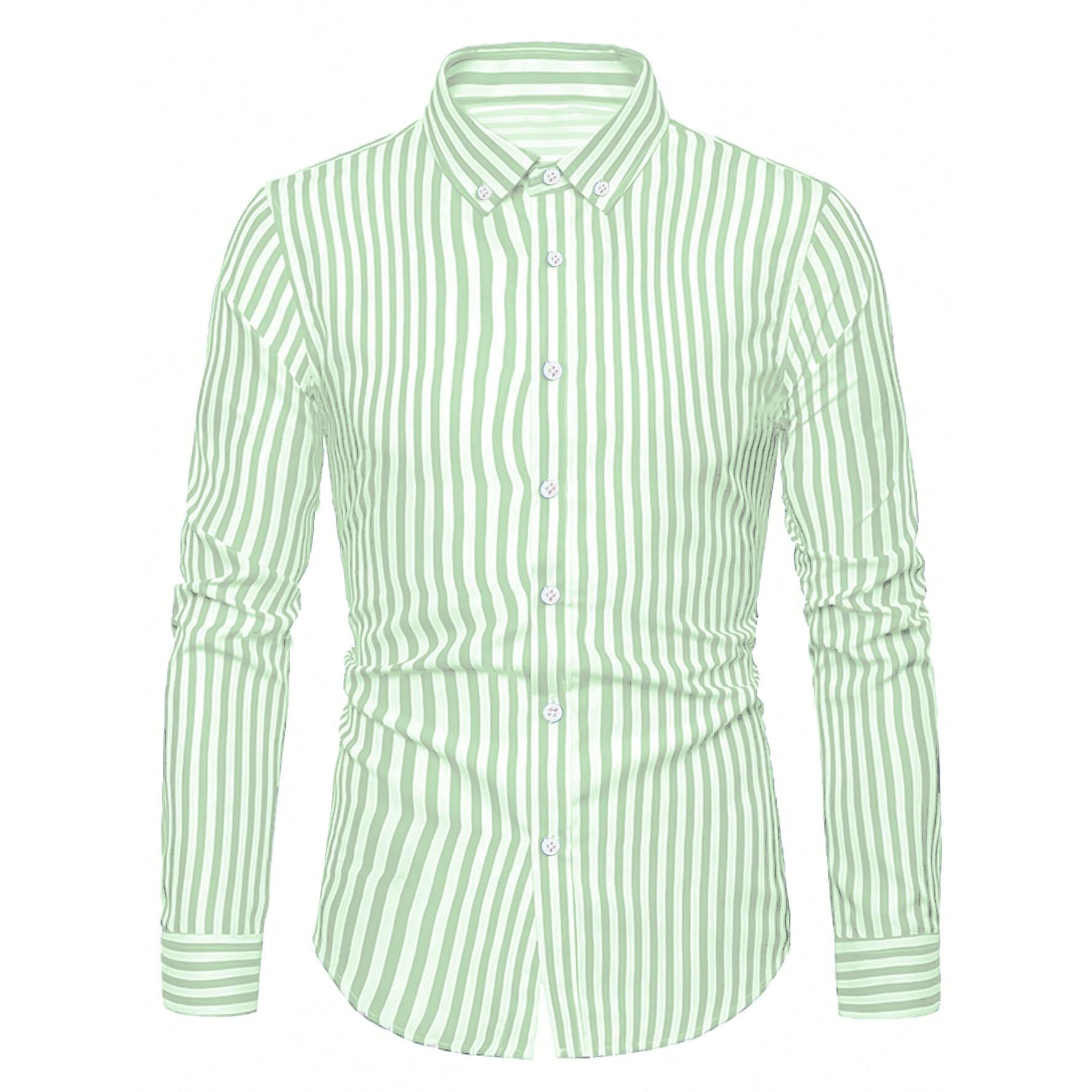 Toplot Shirt For Men || Mens Casual Shirts || Full Sleeve || Regular Fit || Striped (Strip-Shirt-5219-Pista-Xxl)