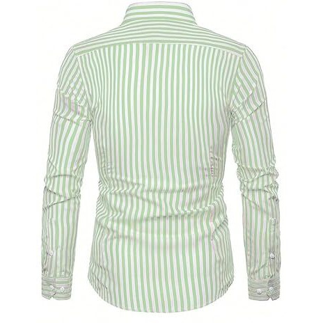 Toplot Shirt For Men || Mens Casual Shirts || Full Sleeve || Regular Fit || Striped (Strip-Shirt-5219-Pista-Xxl)