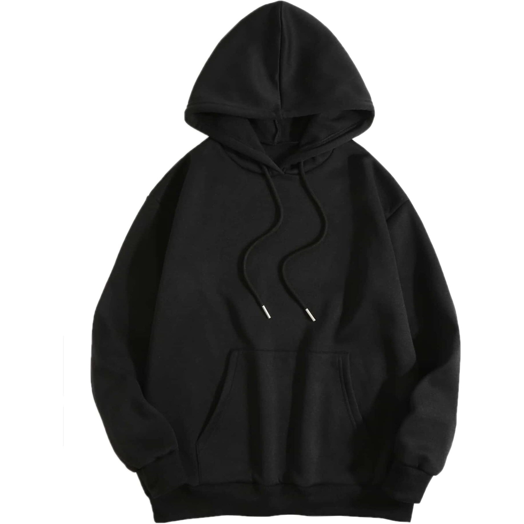 Toplot Men's Causal Solid Woolen Blend Hoodie With Hooded Neck (Mens-Hoodie-5047-Black-S)