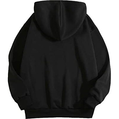 Toplot Men's Causal Solid Woolen Blend Hoodie With Hooded Neck (Mens-Hoodie-5047-Black-S)
