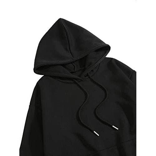 Toplot Men's Causal Solid Woolen Blend Hoodie With Hooded Neck (Mens-Hoodie-5047-Black-S)