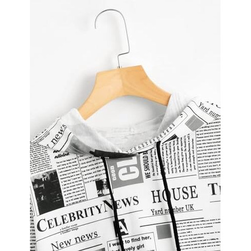 Toplot Women's Wool Blend Printed Hoodie With Hooded Neck & Full Sleeve (Hoodie-5132-News-S)