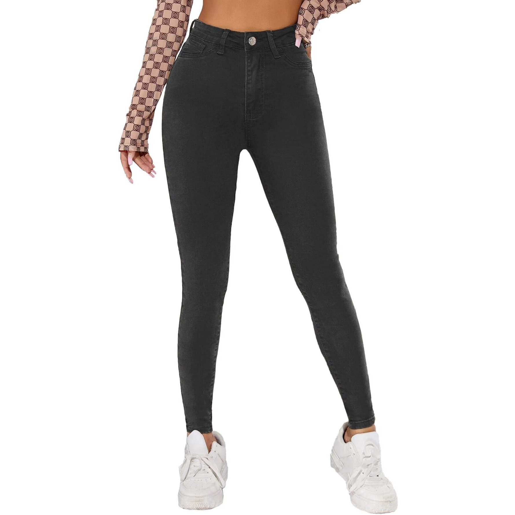 Toplot Skinny Fit Jeans For Women (Jeans-5152-Grey-34)