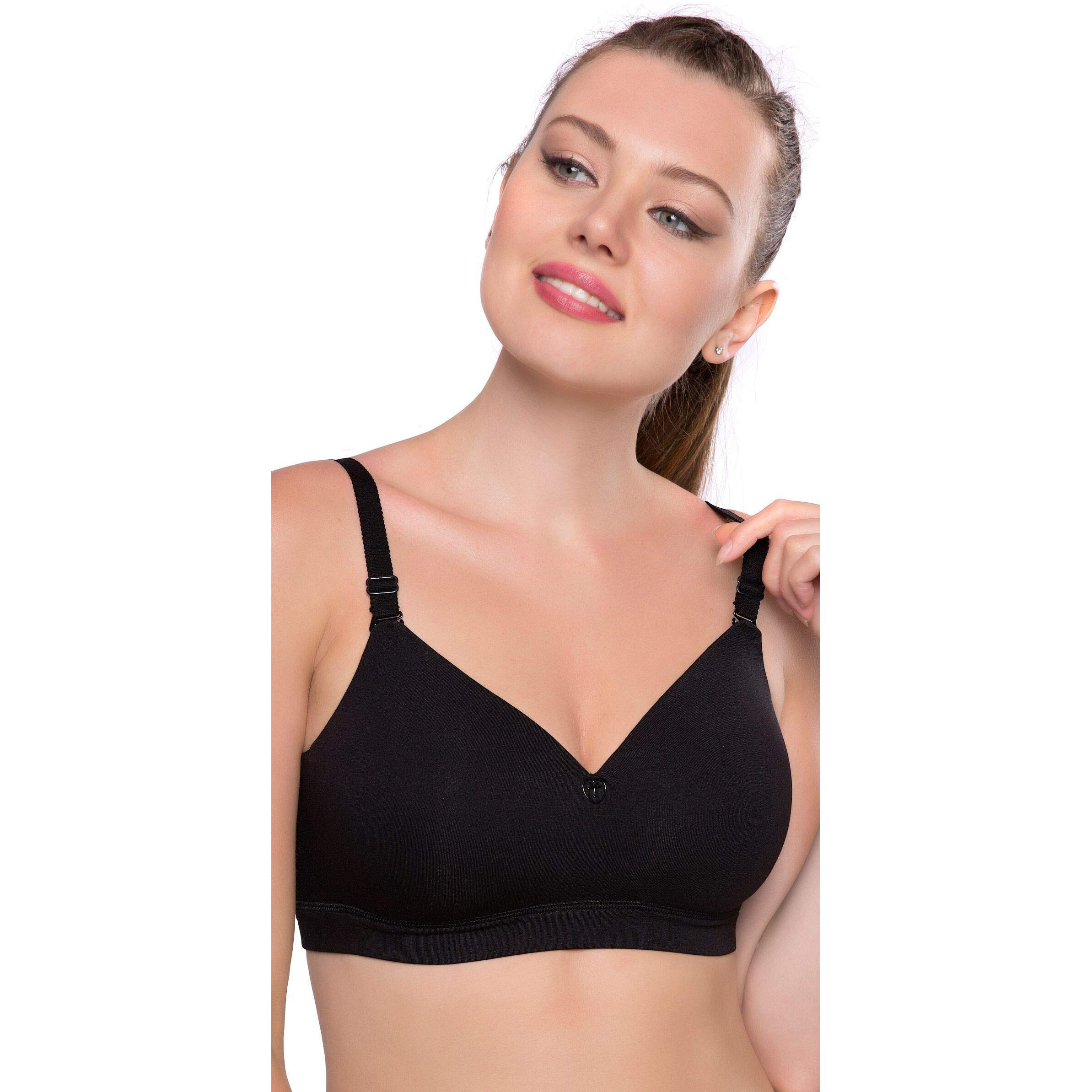 Trylo Women's Non-Wired Bra (Bestie_Black_40D)