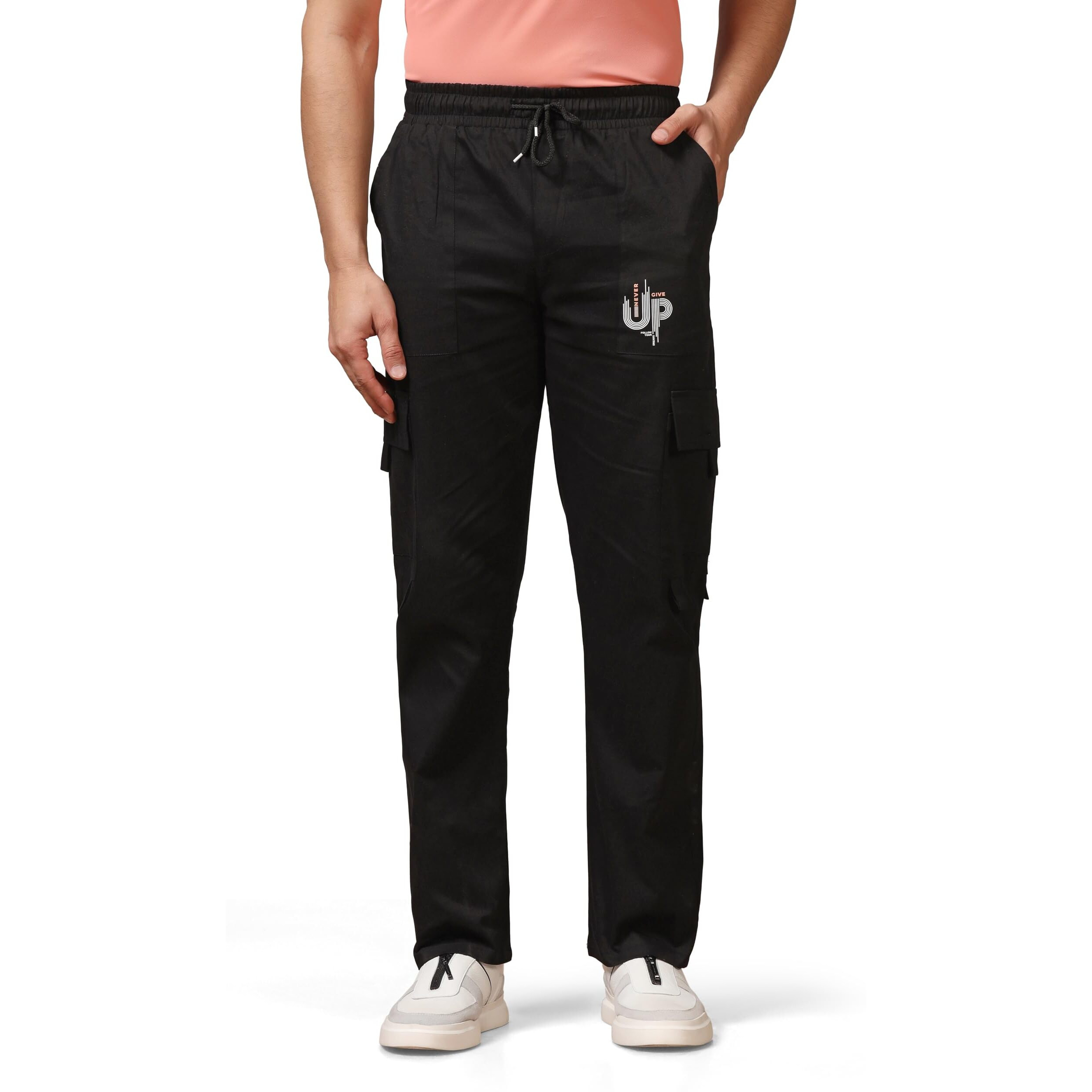 Toplot Cotton Multi-Pocket Cargo Pant For Men (Men-Up-Cargo-5178-Black-34)
