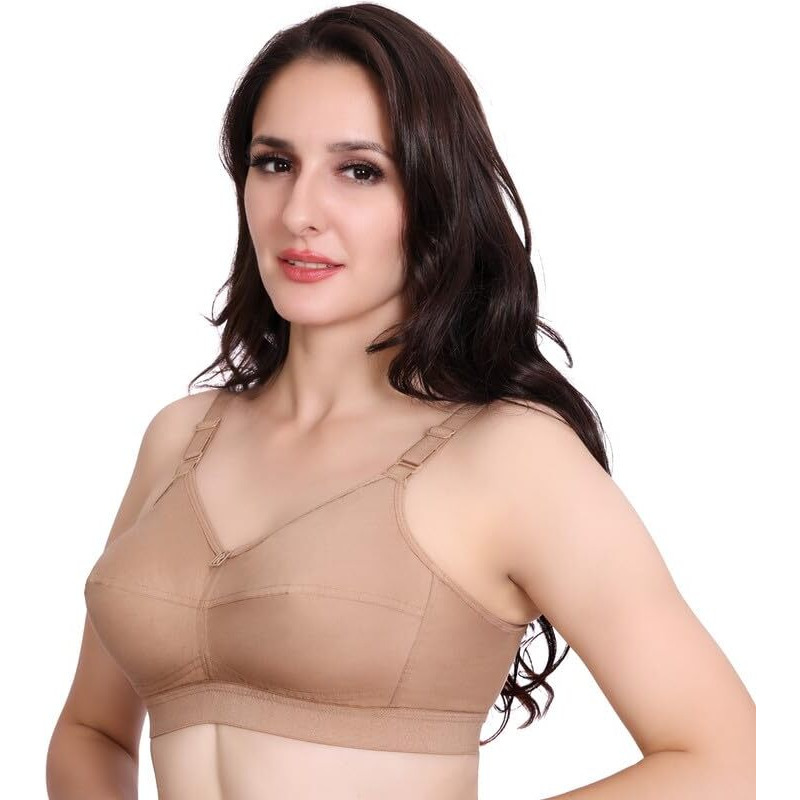 Trylo Riza Cottonfit Bra Combo Pack Nude & Nude 34 E - Cup - Pack Of-2