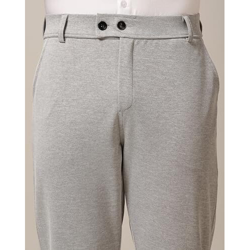 Toplot Men's Formal Trousers || Slim Fit Men's Wear Trousers || Stretchable Formal Pant Trousers || Trouser For Men (Formal-5181-Silver-34)