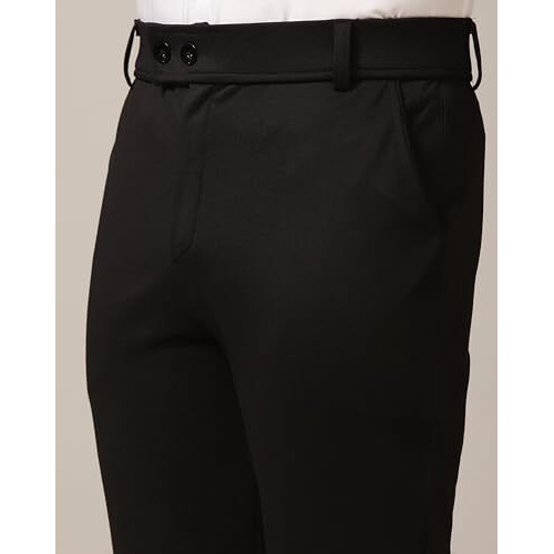 Toplot Men's Formal Trousers || Slim Fit Men's Wear Trousers || Stretchable Formal Pant Trousers || Trouser For Men (Formal-5181-Black-38)