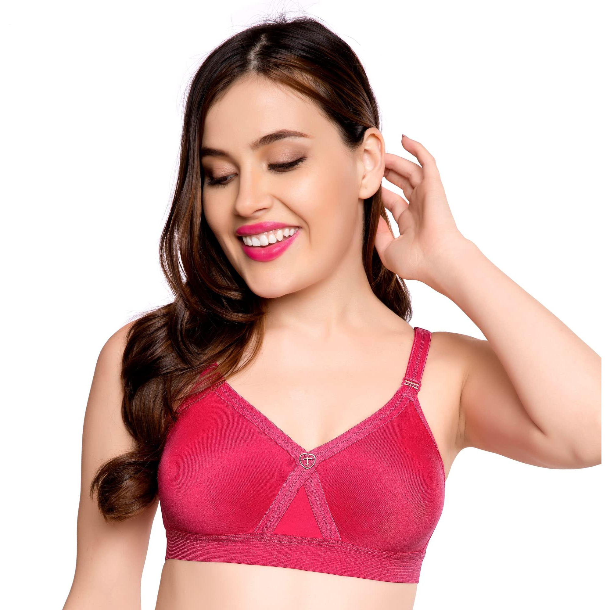 Trylo Women's Non-Wired Bra (Alpa_Rasberry_40D)