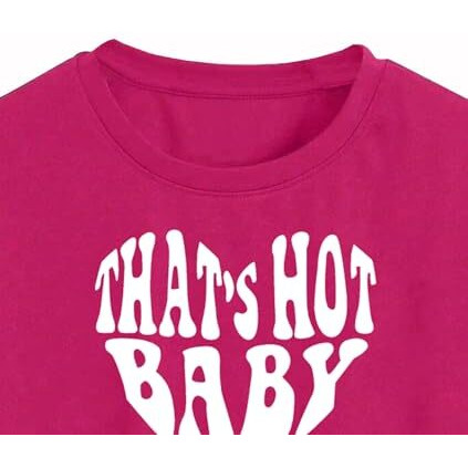 Toplot Text Printed Round Neck Crop Top For Women (Baby-Crop-Top-5200-Pink-M)