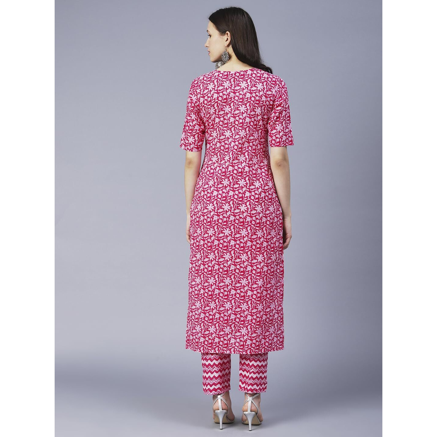 Gosriki Women's Cotton Blend Printed Straight Kurta With Pant Pack Of 2 (Combo-Sachi-Azrak-Gs_Xxl_Multi_Xx-Large) Multicolour
