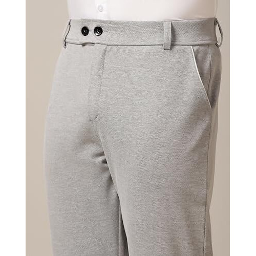 Toplot Men's Formal Trousers || Slim Fit Men's Wear Trousers || Stretchable Formal Pant Trousers || Trouser For Men (Formal-5181-Silver-36)