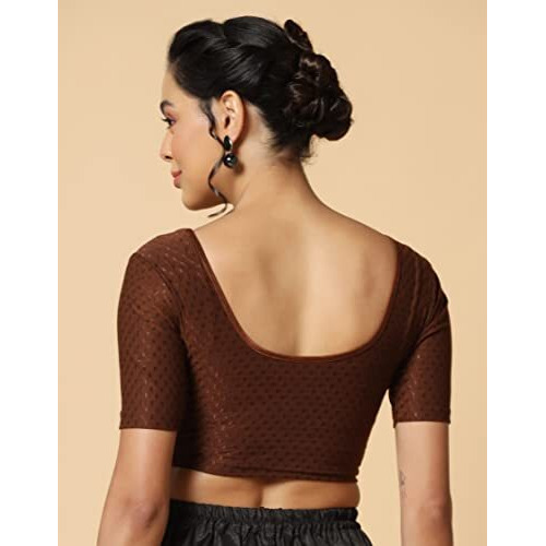 Toplot Cotton Blend Lycra Stretchable Readymade Blouses Pack Of 2 (Combo-5058-Cof-Rnp-28)