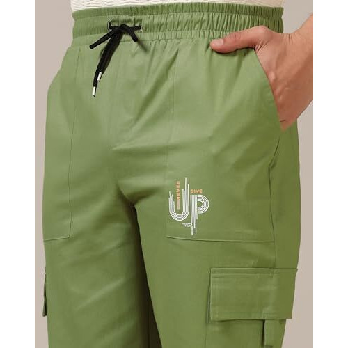 Toplot Cotton Multi-Pocket Cargo Pant For Men (Men-Up-Cargo-5178-Green-36)