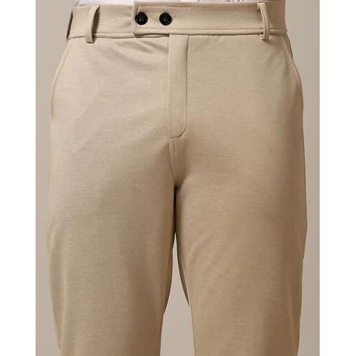 Toplot Men's Formal Trousers || Slim Fit Men's Wear Trousers || Stretchable Formal Pant Trousers || Trouser For Men (Formal-5181-Beige-28)