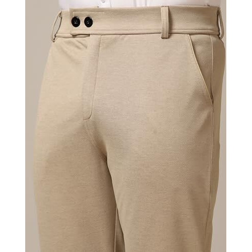 Toplot Men's Formal Trousers || Slim Fit Men's Wear Trousers || Stretchable Formal Pant Trousers || Trouser For Men (Formal-5181-Beige-28)