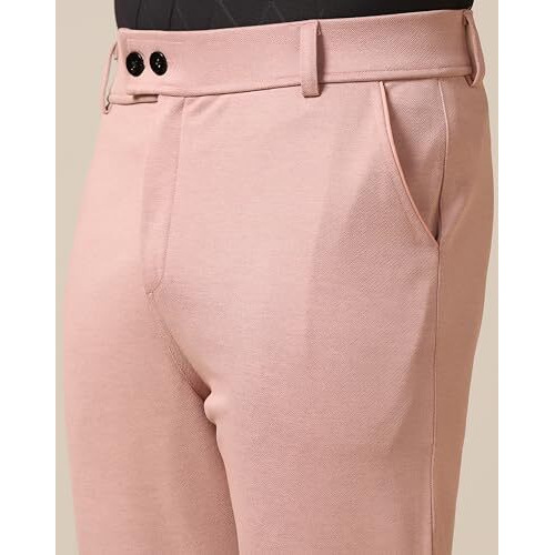 Toplot Men's Formal Trousers || Slim Fit Men's Wear Trousers || Stretchable Formal Pant Trousers || Trouser For Men (Formal-5181-Pink-38)