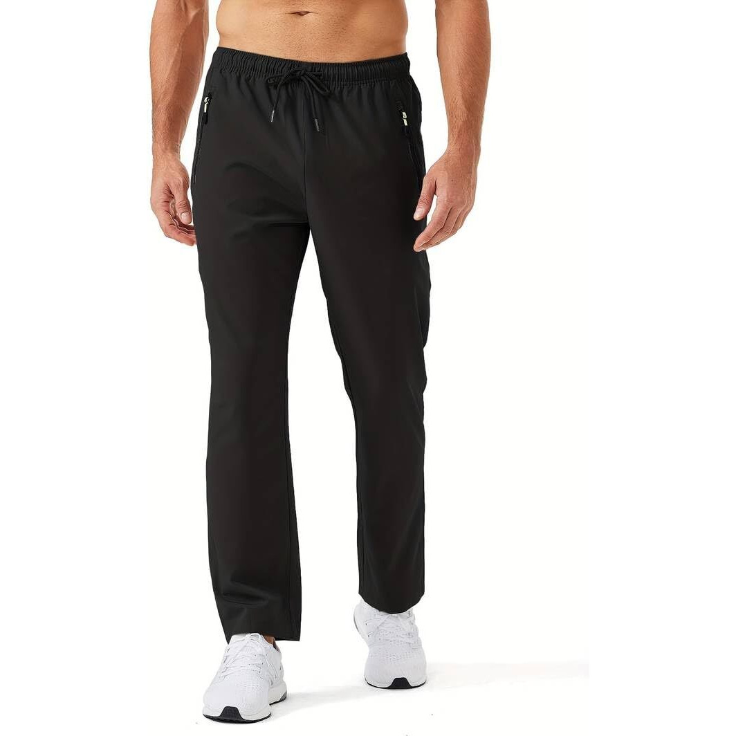 Toplot Track Pants For Men || Activewear Pants || Mens Joggers || Zipper Pocket || Casual Trousers || Stretchable (Sports | Gym | Yoga) (Track-Pant-5217-Black-38)