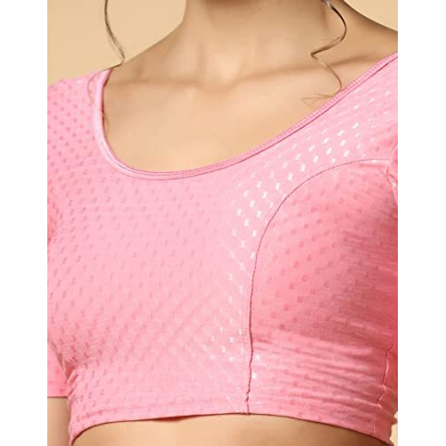 Toplot Cotton Blend Lycra Stretchable Readymade Blouses Pack Of 2 (Combo-5058-Bbp-Bbp-28)