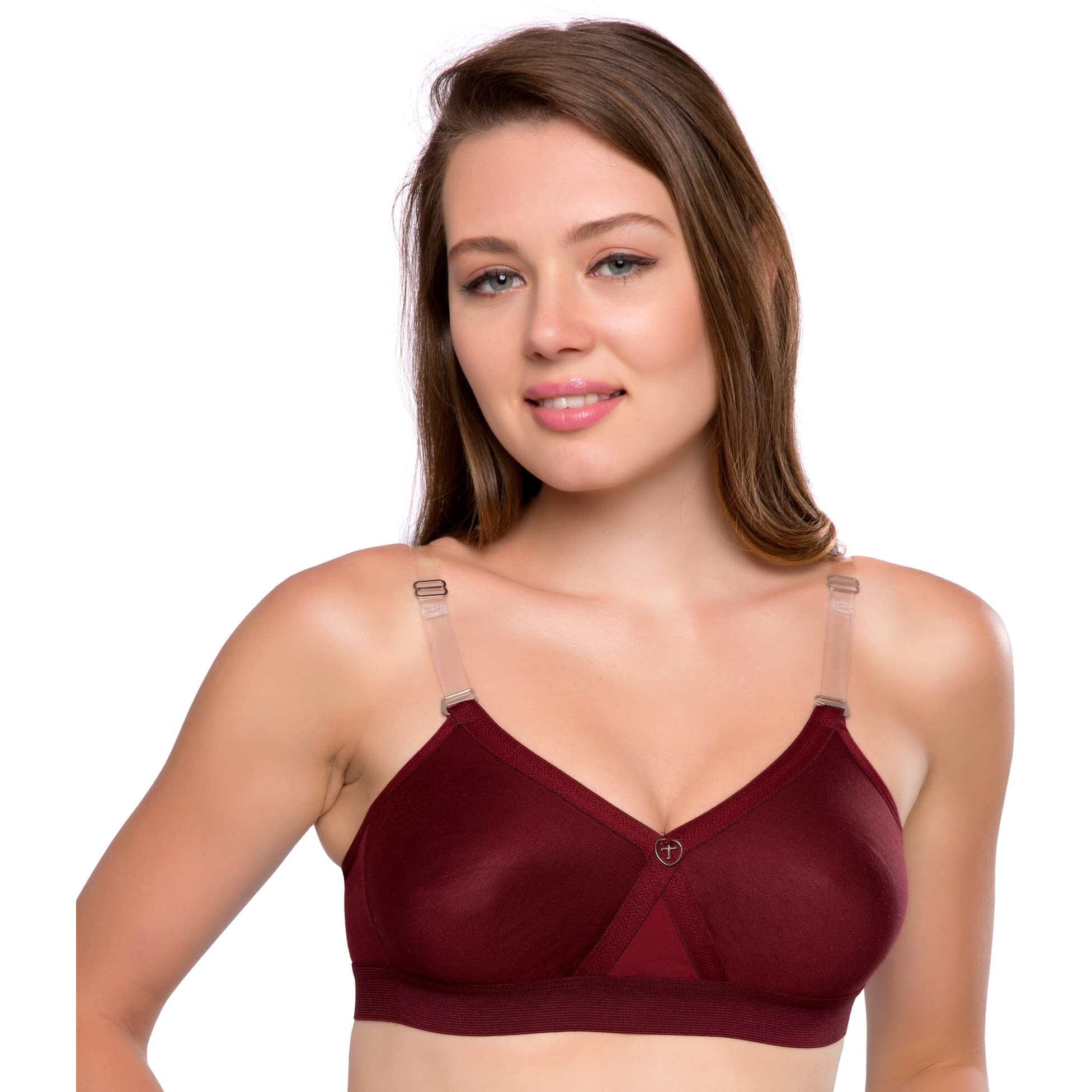 Trylo Alpa Strapless Women's Bra Hoisery Cotton E-Cup Marun 40