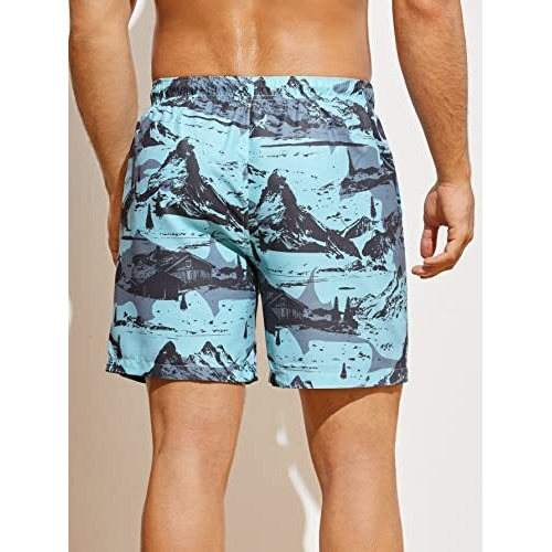 Toplot Regular Fit Printed Boxer Shorts For Men (Shorts-5131-Mountain-Xl) Turquoise