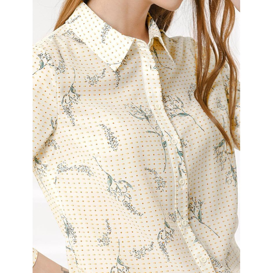 Toplot Shirt For Women || Women's Shirt Tops (Dott-Shirt-5110-White-M)