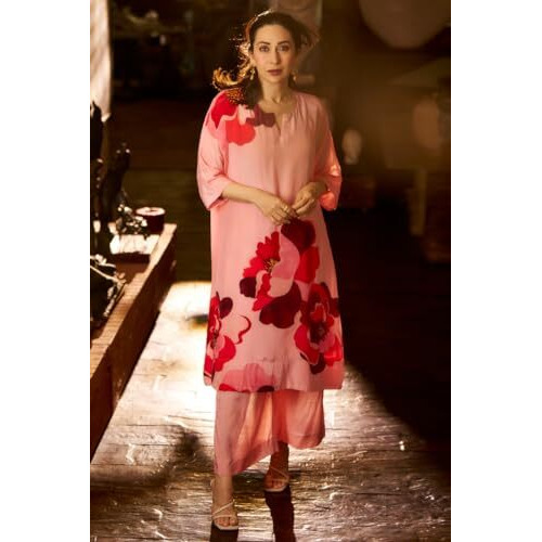 Gosriki Women's Cotton Blend Regular Length Printed Co-Ord Set (Ganj Co Pink-Gs_S_Pink_Small)