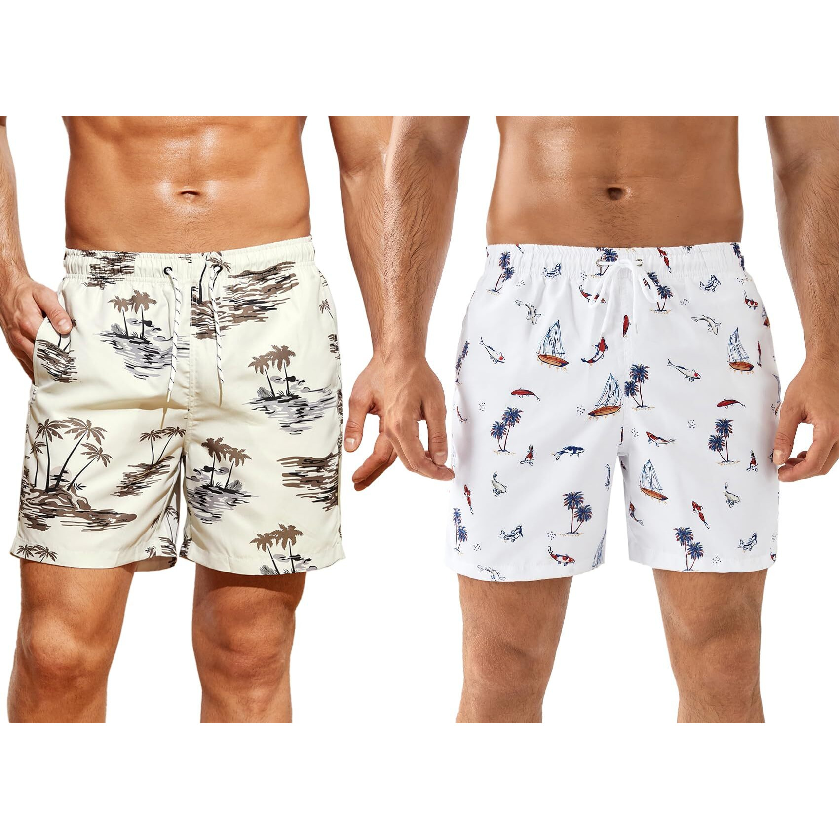 Toplot Regular Fit Printed Boxer Shorts For Men Pack Of 2 (Combo-5130-Beg-Wht-Xxl)