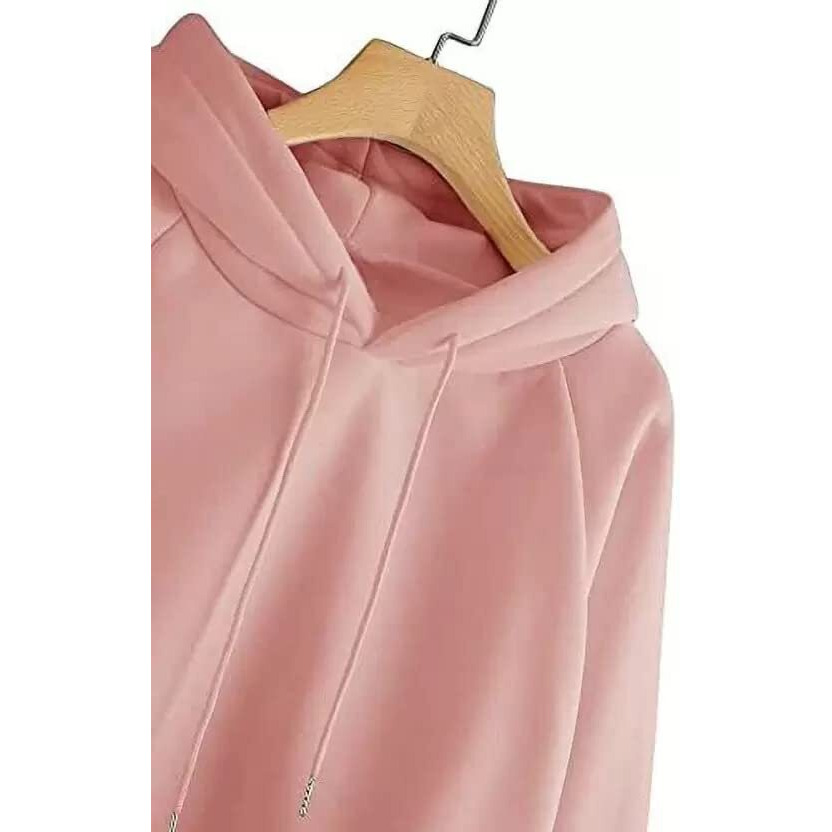 Toplot Women's Wool Blend Solid Hoodie With Hooded Neck & Full Sleeve (Hoodie-5047-Peach-S)