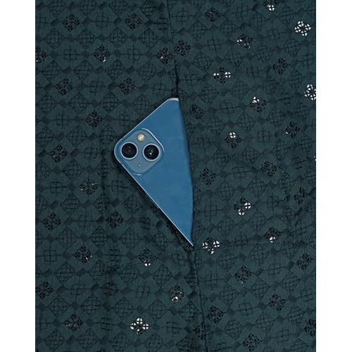 Toplot Kurta For Men || Men's Ethnic Wear Sequin Embroidered Cotton Blend Kurta Set || Men's Kurta (Men-Seq-Kurta-Set-5209-Rama-M)